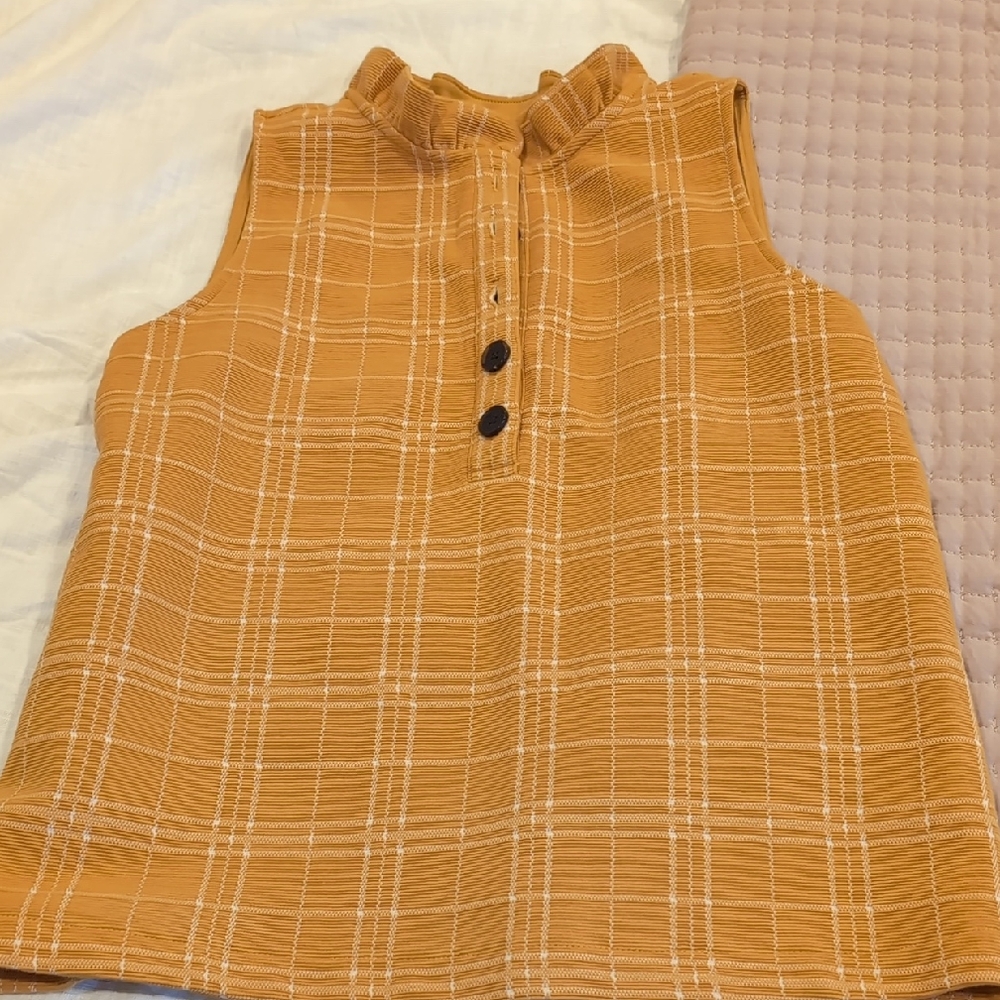 Ann Taylor Mustard Yellow Collar Detail